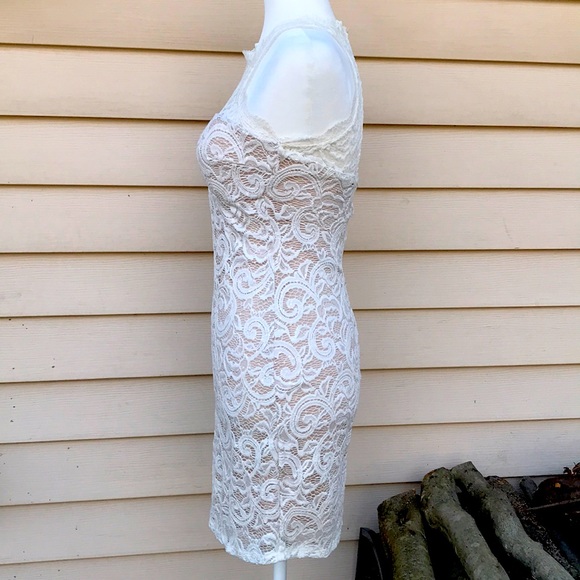 White lace formal cocktail dress size 5 - Picture 6 of 11